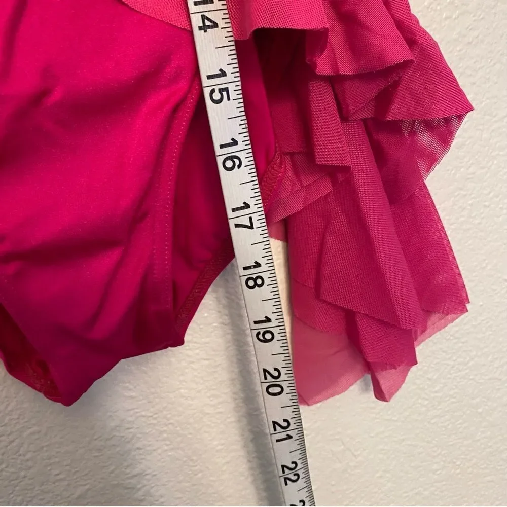 Weissman elite dance costume hot pink Rhinestone lyrical Joy SH12281 IC 7/8